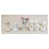Porcelain Angel Figurines / 6 pcs