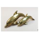 Pair of Brass Dolphin Figurines