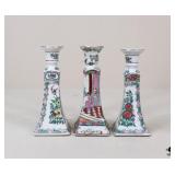 Painted Porcelain Candle Holders