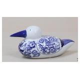 Blue & White Porcelain Bird Figurine