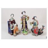 Ceramic Geisha Figurines / 3 pcs