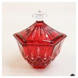 Red Glass Candy Jar