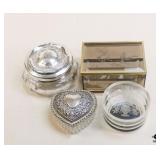 Glass & Resin Trinket Boxes / 4 Pc