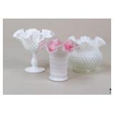 3 Ruffled Fenton Vases
