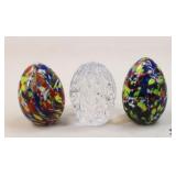 Bohemia/Bohdana Crystal/Glass Eggs-Czech/3 pc