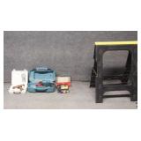 Saw Horse, Finishing Sander, Glue Gun+