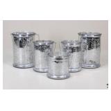Glass Candleholders/Buckets / 5 Pc