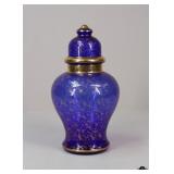 Colbalt Blue & Gold Glass Ginger Jar