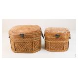 Stacking Baskets W/Metal Accents / 2 Pc