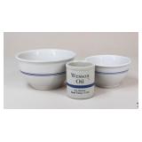Gibson Pottery Bowls & Crock / 3 Pc