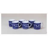 Blue & White Mugs / 6 Pc