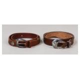 Sz 28/M  Fossi/Silver Creek  Leather belts / 2 Pc