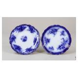 Flow Blue China Plates / 2 pc