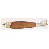 Wood & Metal Fish Serving Board
