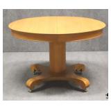Round Oak Tilt Top Dining Table