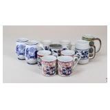 English Earthenware + Mugs / 11 Pc