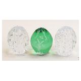 Bohemia/Bohdana Crystal/Glass Eggs-Czech/3 pc