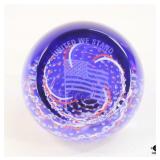 Caithness Patriotic Glass Art Glass Paperweight