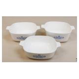 3 Corning Ware "Cornflower Blue" Dishes