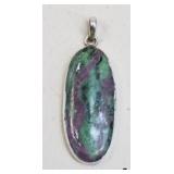 Sterling Silver & Ruby Zoisite Pendant