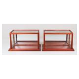 Wood & Glass Display Cases / 2 Pcs