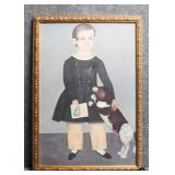Samuel Miller "Young Boy w/Dog" Print on Canvas