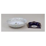 Porcelain Crumb Tray & Reticulated Bowl