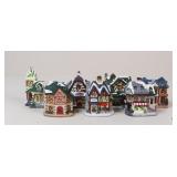 Mini Lighted  Christmas House/Town Figurines/7Pc