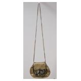 Brutalist Style Leather Bag w/Amethyst Accents