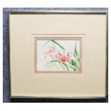 Floral Original Watercolor Signed C. Tangney