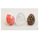 3 Bohemia/Bohdana Crystal/Glass Eggs - Czech