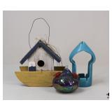 Bird House & Hummingbird Feeder 3pc