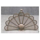 Peacock Fan Style Metal Fireplace Screen