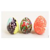 3 Bohemia/Bohdana Crystal/Glass Eggs - Czech