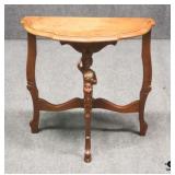 Antique Figural Carved Demilune Console