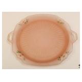 Satin Glass "Open Rose" Serving Plate
