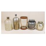 5 Assorted Vases / Bottles