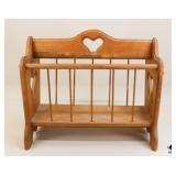 Wood Heart Design Magazine Rack