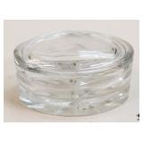 Glass Trinket Box W/Etched Cat Design