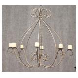 Vintage Wrought Iron Candle Holder Chandelier