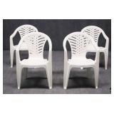 Set of 4 Outdoor Plastic Chairs