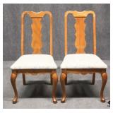 2 Oak Queen Anne Dining Chairs