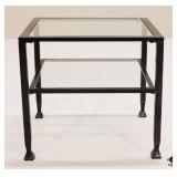 Square Black Metal End Table