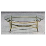 Brass Coffee Table with Beveled Glass Top