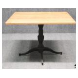GAR 1.75" Solid Oak Plank Table w/Cast Iron Base