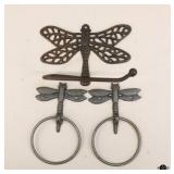 Metal Dragonfly Towel & TP Holders
