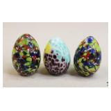 Bohemia/Bohdana Crystal/Glass Eggs-Czech / 3 Pc