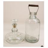 Glass Decanter & Jug / 2 Pc
