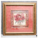 Large Red Floral Print by artist Su Yue Lee