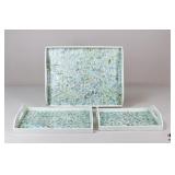 Mosaic Serving Tray Set  / 3 Pc